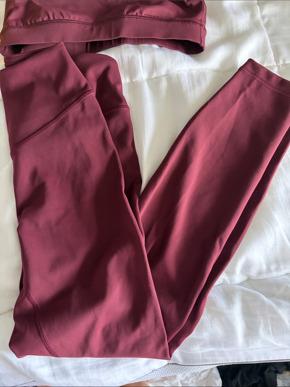 Lululemon Maroon High-Waist Leggings & Strappy Sports Bra Set - 4 - Picture 3 of 8